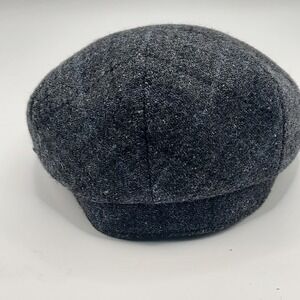 Monterrey Mens Medium Flat‎ Cap Gray Plaid Wool Blend Newsboy Ivy Hat